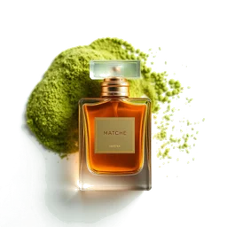Note olfactive de fond matcha teinte dans le parfum Matcha Mochi