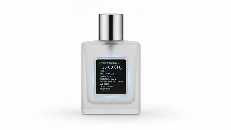 Flacon de parfum intelligent affichant des données algorithmiques